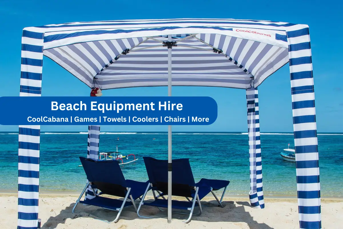 Rental Coolcabana and deckchairs overlooking beach
